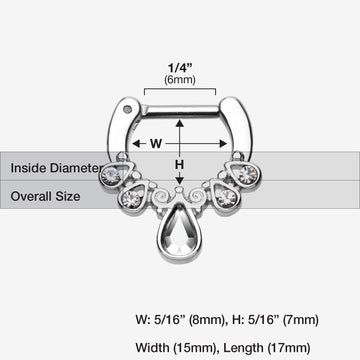 Detail View 1 of Radiant Kao Septum Clicker-Clear Gem